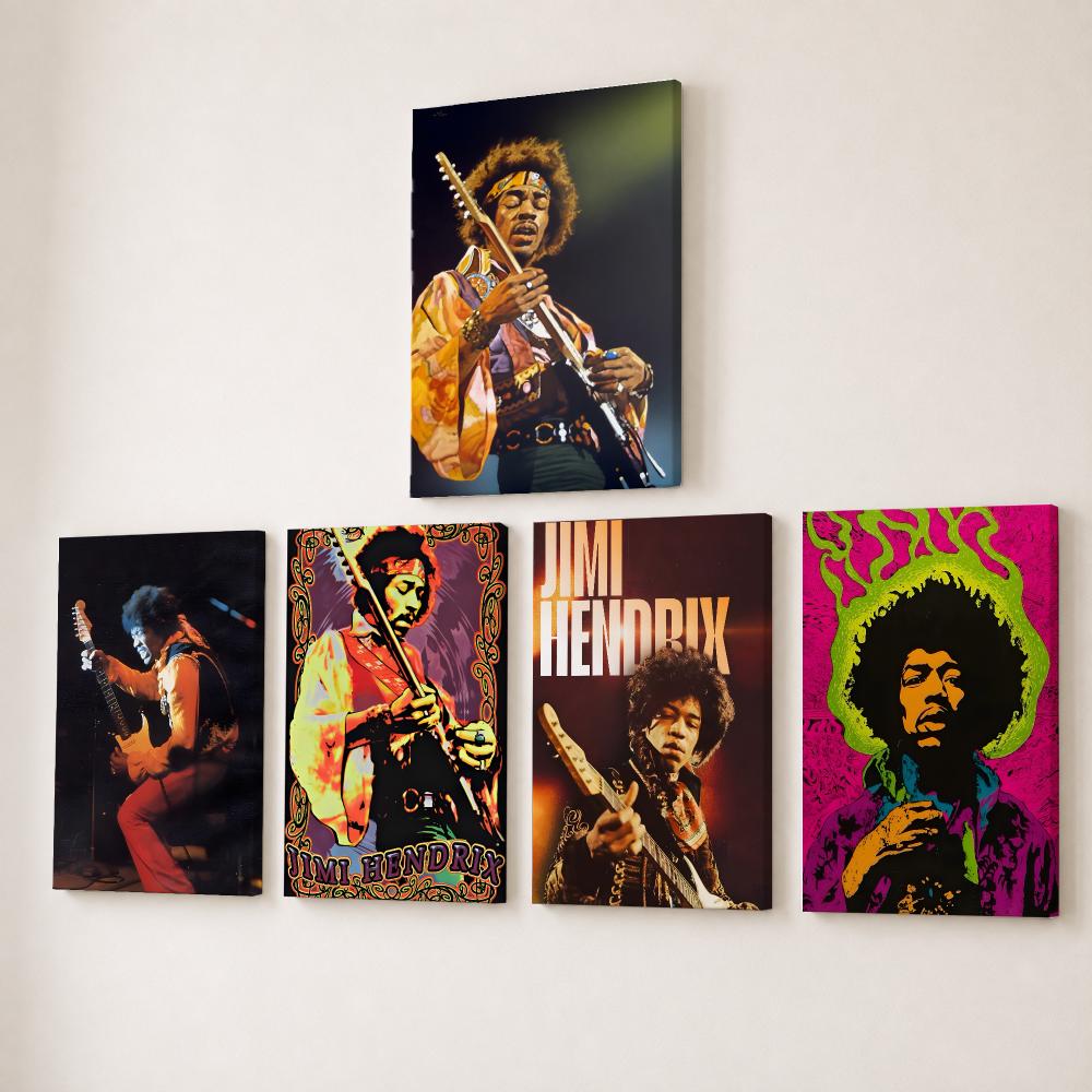 Canvas Wrap Ready - J-ジミ・ヘンドリックス クラフトペーパー絵画 カリグラフィー HDキャンバス ウォールアート 内枠付き