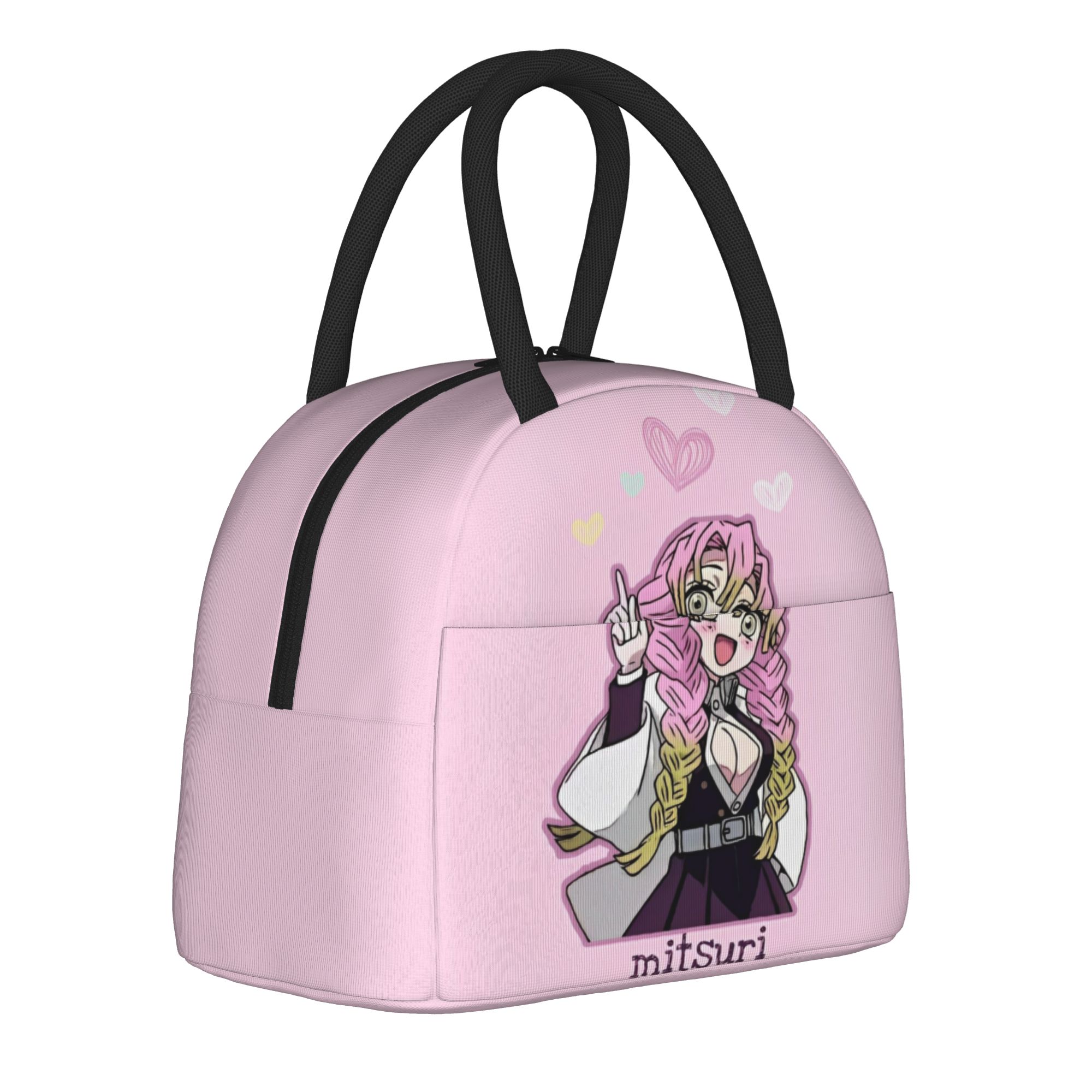 Tote Bag Sublimation - 愛柱 甘露寺蜜璃 断熱ランチバッグ 漏れ防止 悪魔アニメ ミールコンテナ