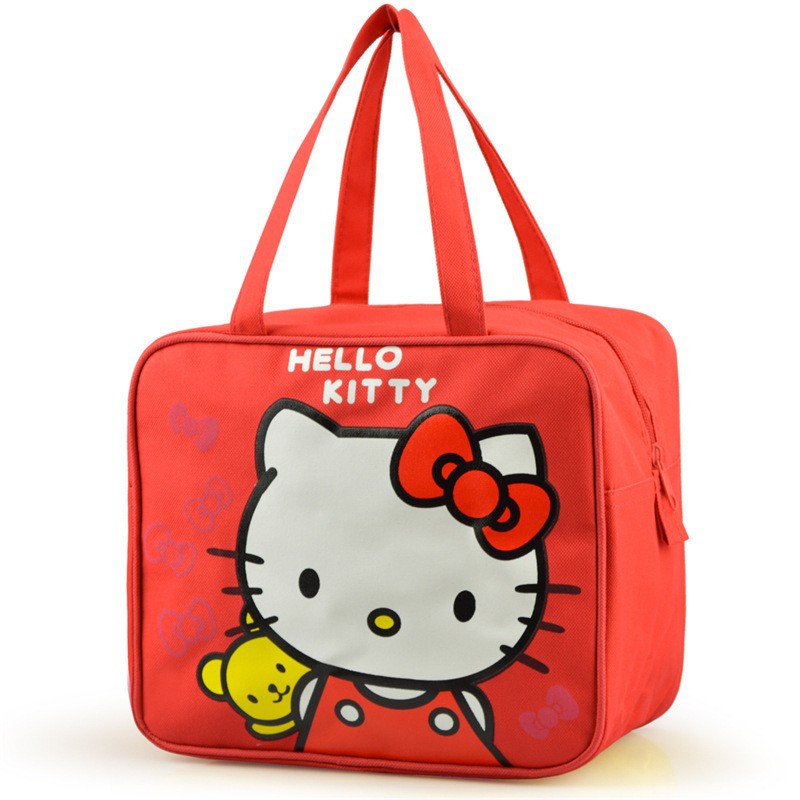 Tote Bag Sublimation - ハローキティランチバッグ 大容量 保温ランチトートバッグ 食品収納バッグ オフィス 学校