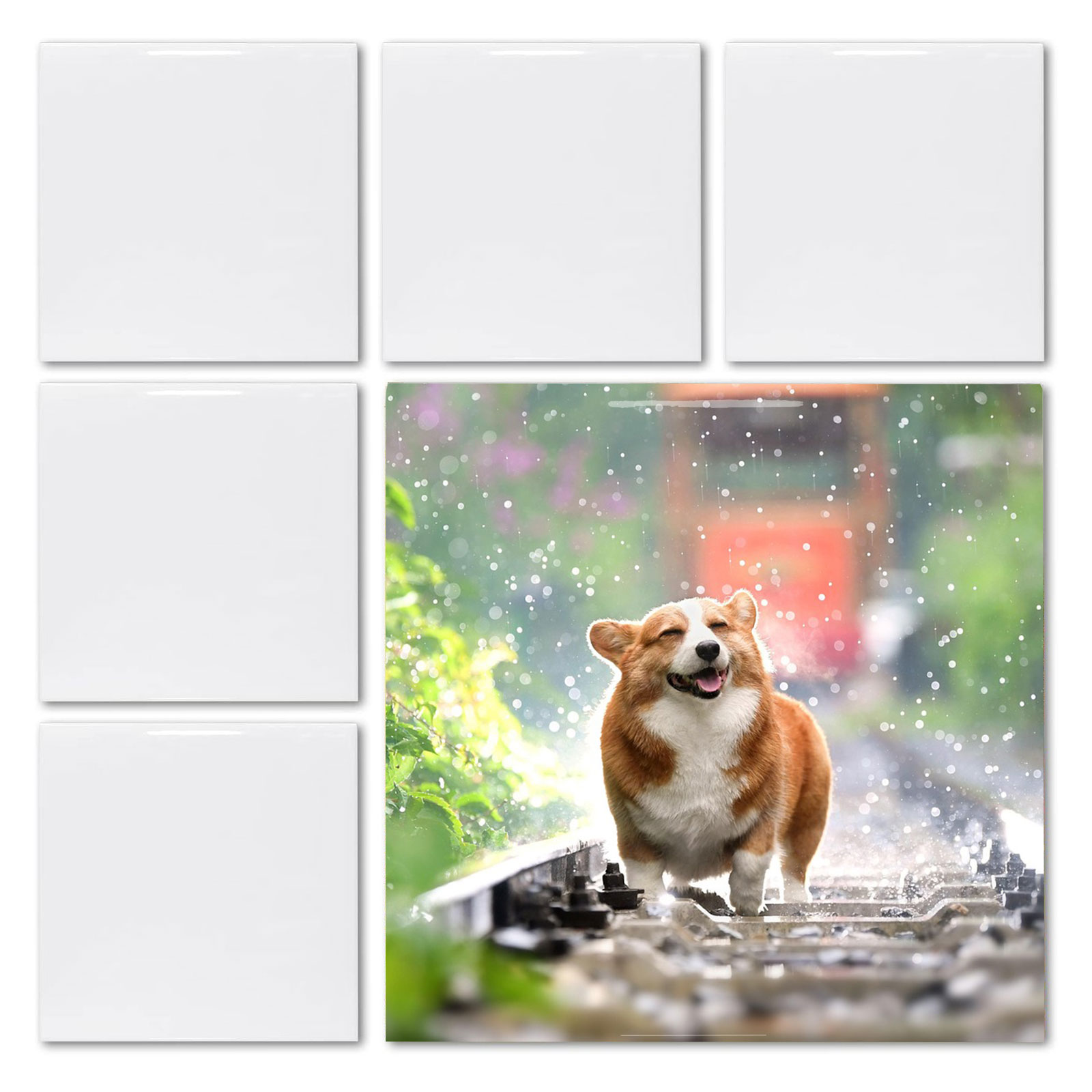Ceramic Tile Blank - 20枚 4.25インチ x 4.25インチ 昇華転写用白無地正方形光沢タイル 熱転写