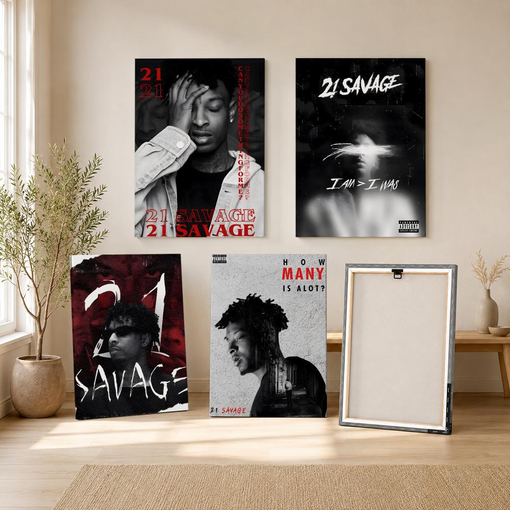 人気歌手・ラッパー21 S-SavageポスターHDキャンバ - Canvas Wrap Ready のレビューと価格
