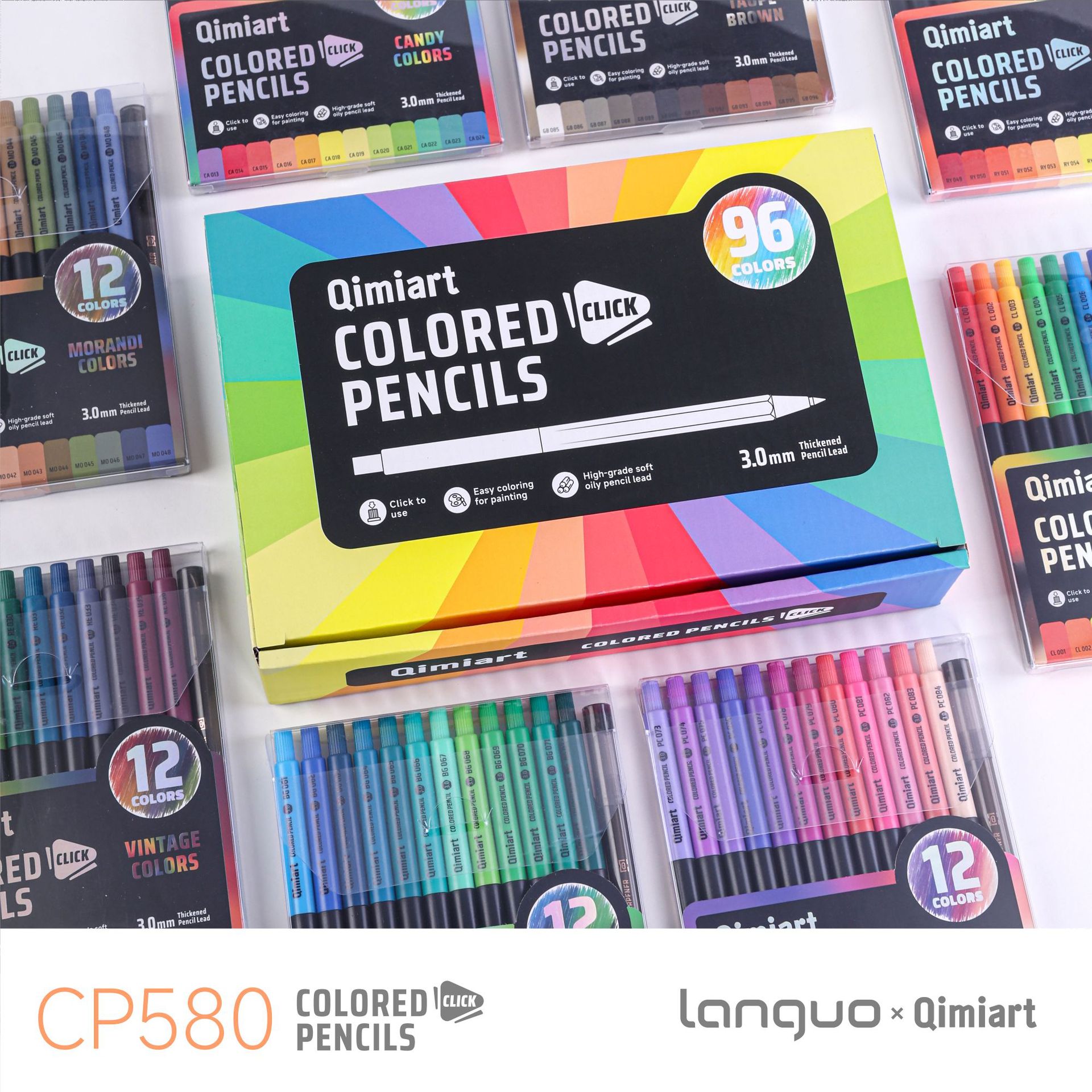 96色の繰り出し式色鉛筆セット Qimiart CP580  - Staedtler Pencil Lumocolor のレビューと価格