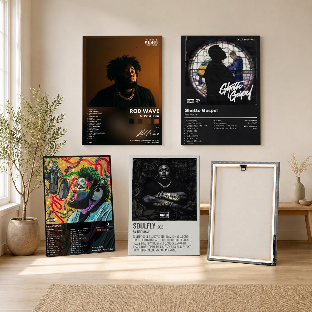 ラッパー歌手R-Rodの波模様絵画・書道HDキャンバスウォー - Canvas Wrap Ready のレビューと価格