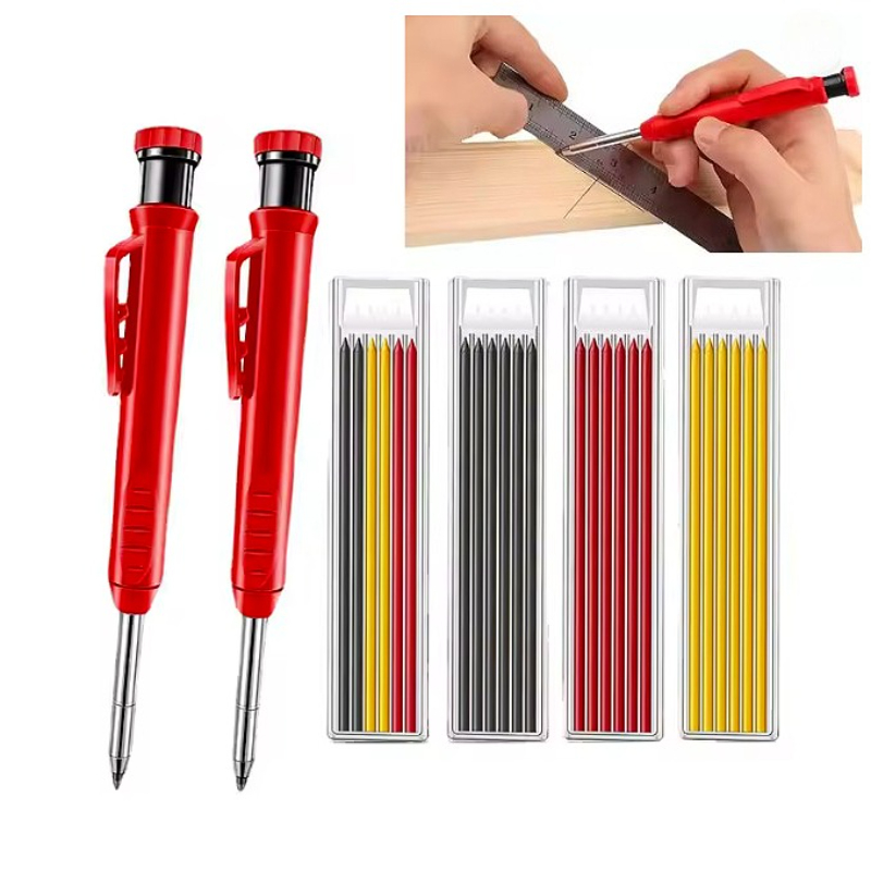 固体大工鉛筆セット木工ツール機械式 3 色リフィル建設作業大 - Staedtler Pencil Lumocolor のレビューと価格