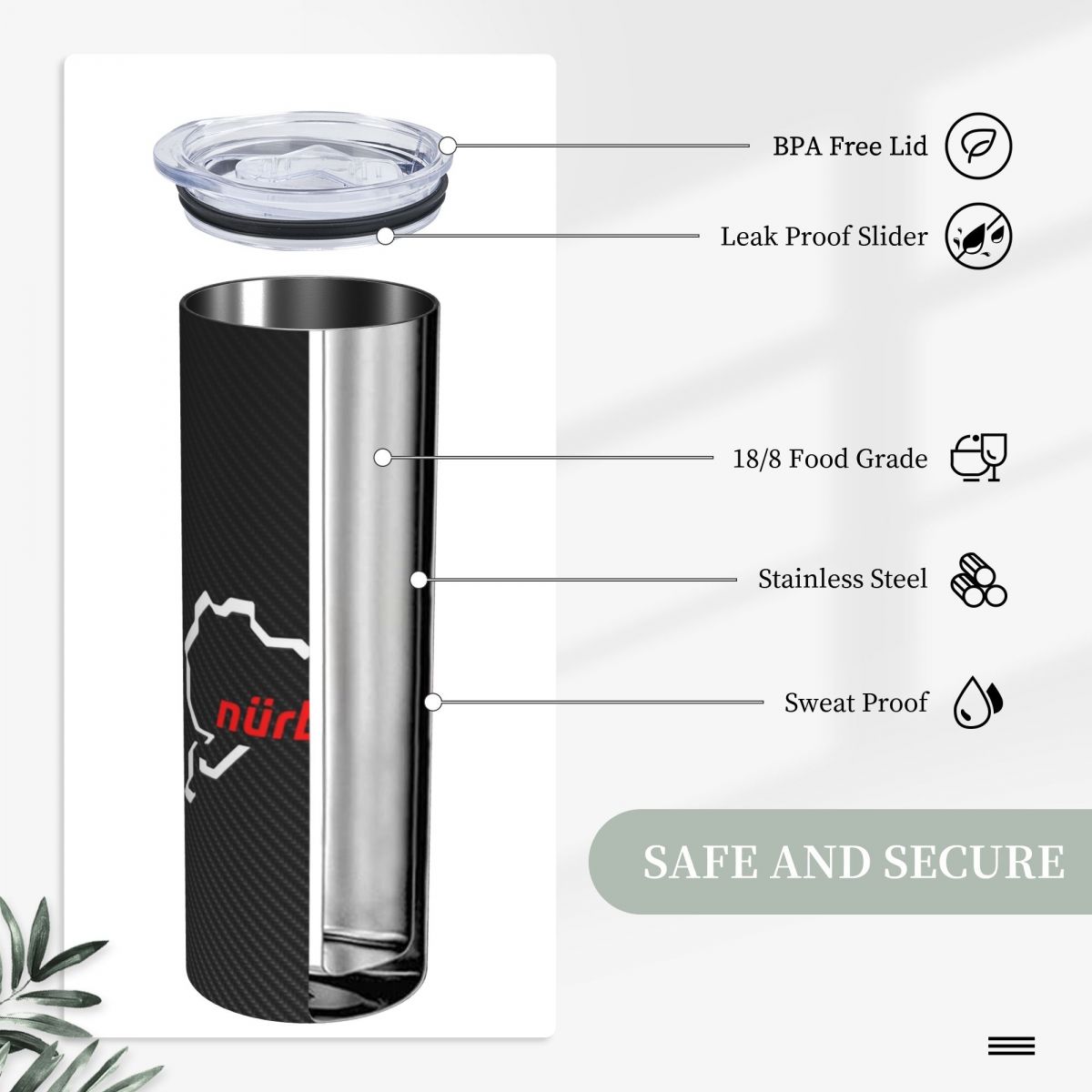 ニュルブルクリンク カーボンファイバー ホワイト レッド ス - Tumbler 20Oz White のレビューと価格