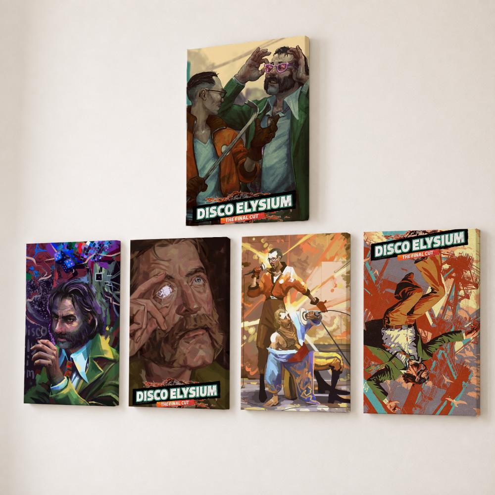 D-Disco Elysium ホットビデオゲーム絵画書道H - Canvas Wrap Ready のレビューと価格